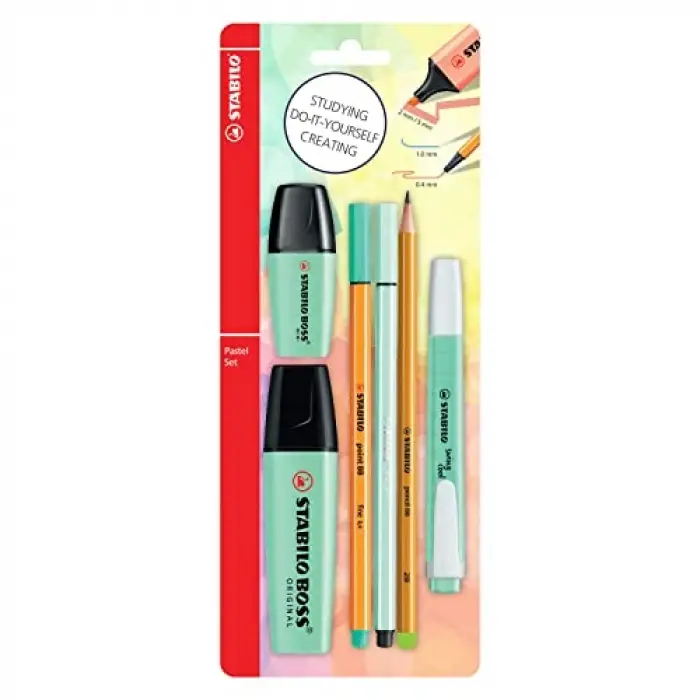 Kalem Seti - Tek Pastel Renk - 6lı Set - Yeşil