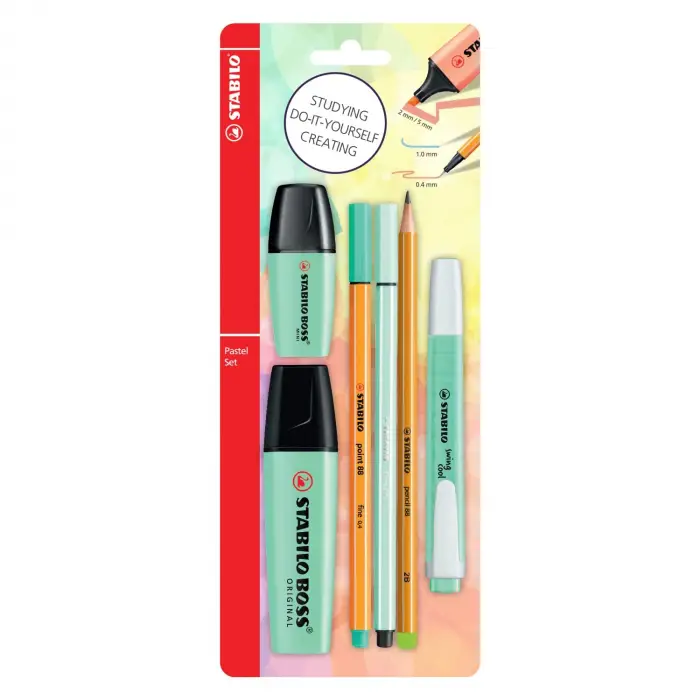 Kalem Seti - Tek Pastel Renk - 6lı Set - Yeşil