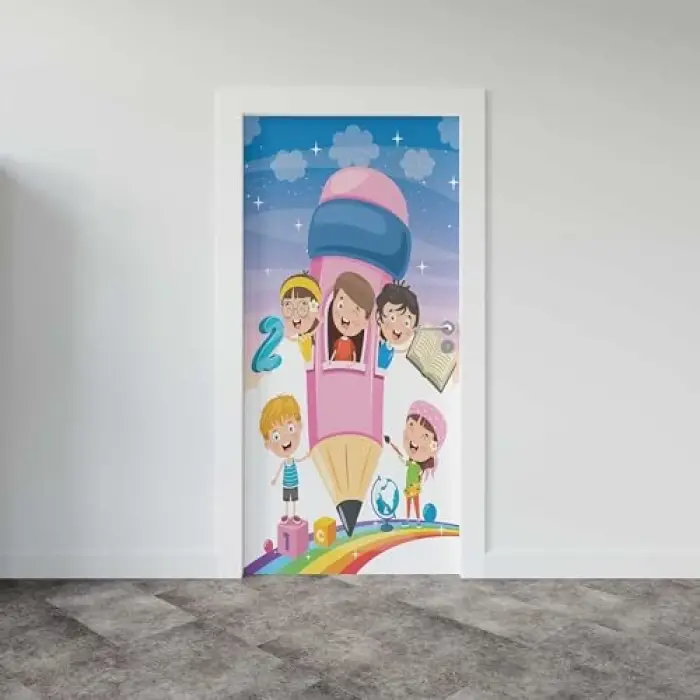 Kalem Temalı Kapı Sticker Folyosu