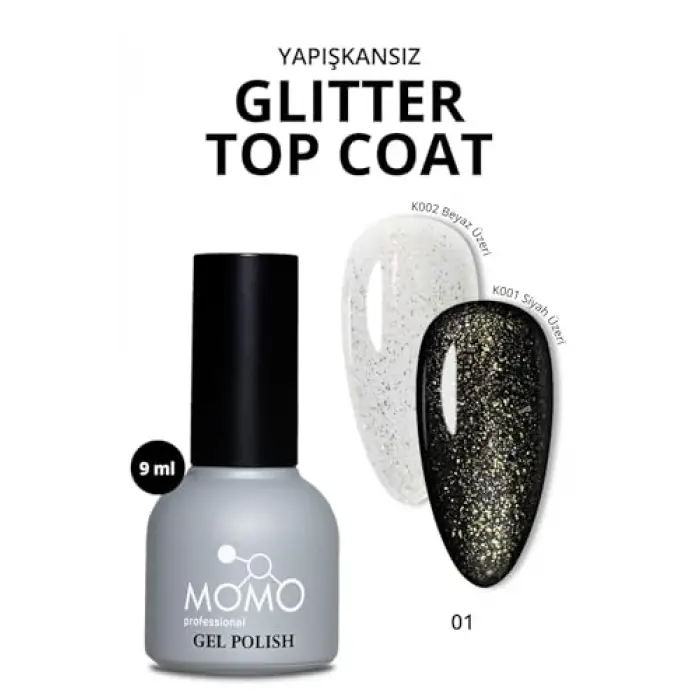 Kalıcı Oje İçin Glitter Top Coat 01 9 ml