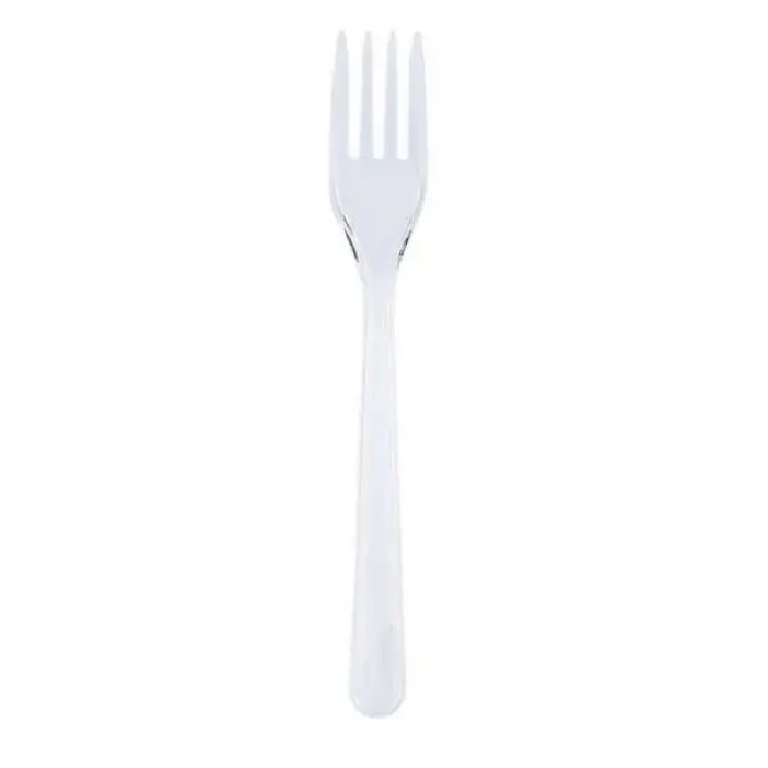 Kalın Plastik Yemek Çatalı, 100lü