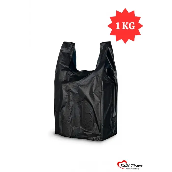 Kalın Siyah Orta Boy 1 Kg Hışır Atlet Poşet