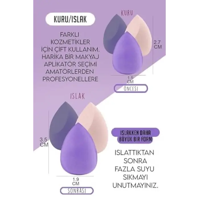 Kalpli 3lü Standlı Sünger