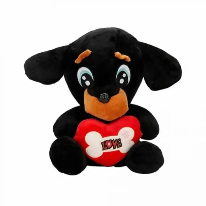 Kalpli Peluş Köpek 30 cm. - Siyah