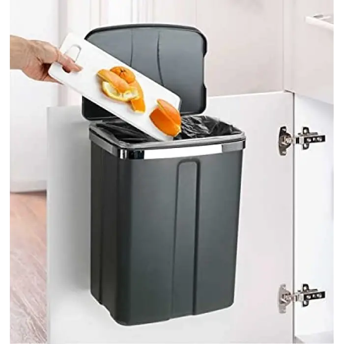 Kapı Atık Kutusu, 12L, Dolap ve Mutfak için, Gri