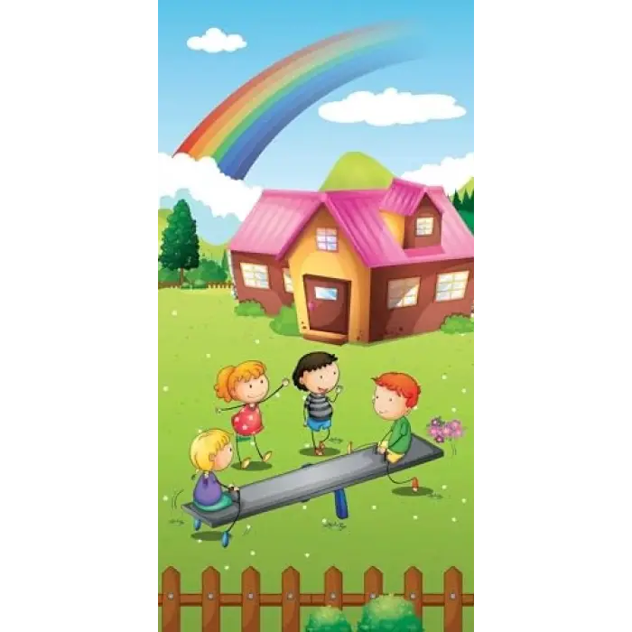 Kapı Giydirme Kapı Sticker Folyosu Bahçe Çocuklar