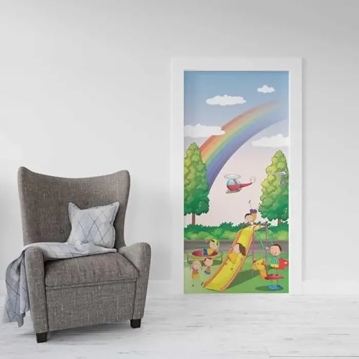 Kapı Giydirme Kapı Sticker Folyosu Çocuk Parkı