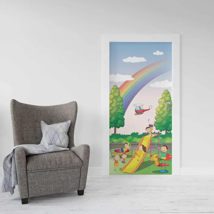 Kapı Giydirme Kapı Sticker Folyosu Çocuk Parkı