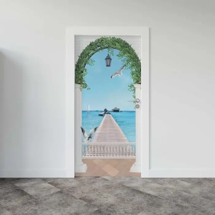 Kapı Giydirme Kapı Sticker Folyosu Deniz Kuş