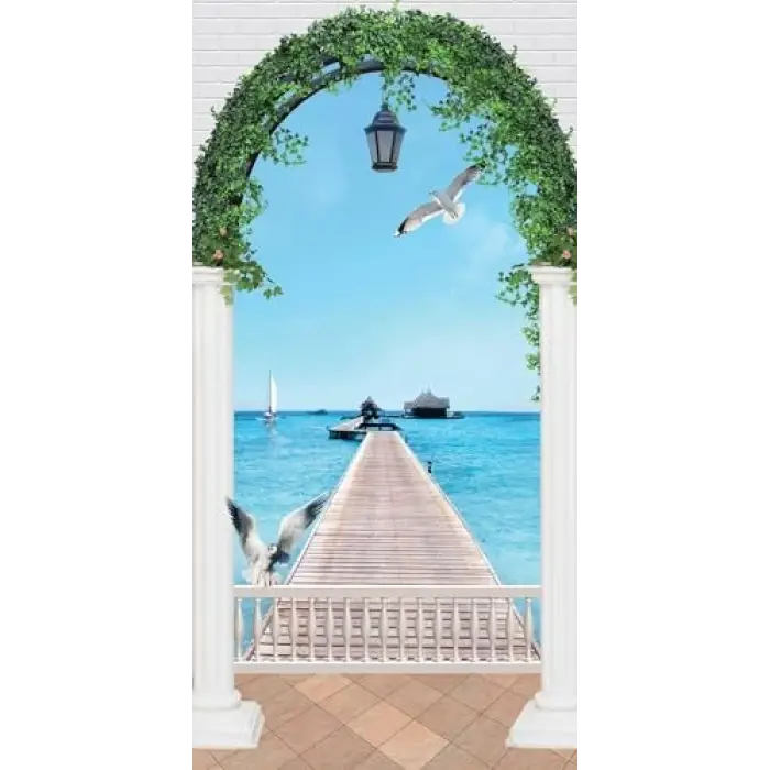 Kapı Giydirme Kapı Sticker Folyosu Deniz Kuş