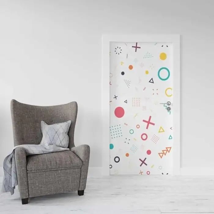 Kapı Giydirme Kapı Sticker Folyosu Geometrik Şekiller