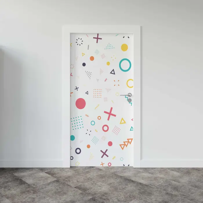 Kapı Giydirme Kapı Sticker Folyosu Geometrik Şekiller