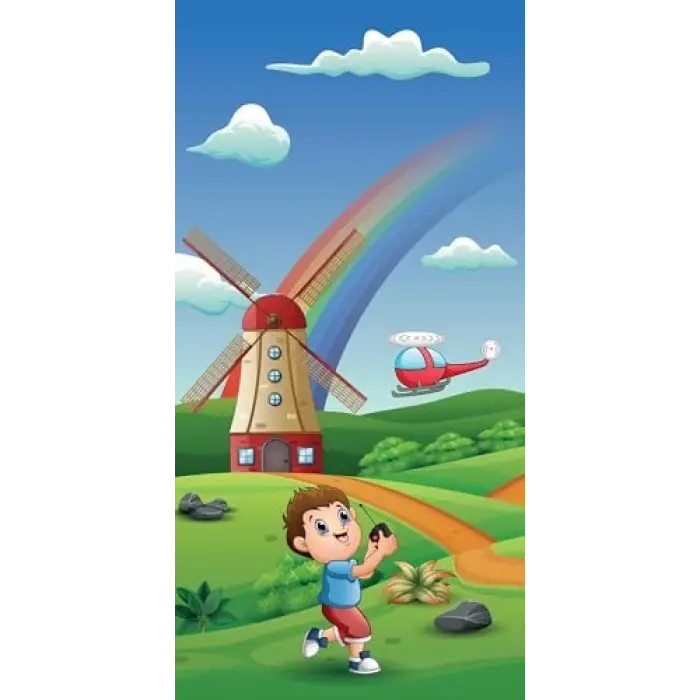 Kapı Giydirme Kapı Sticker Folyosu Helikopter Değirmen