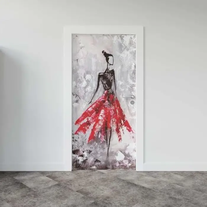 Kapı Giydirme Kapı Sticker Folyosu Kadın Boyama
