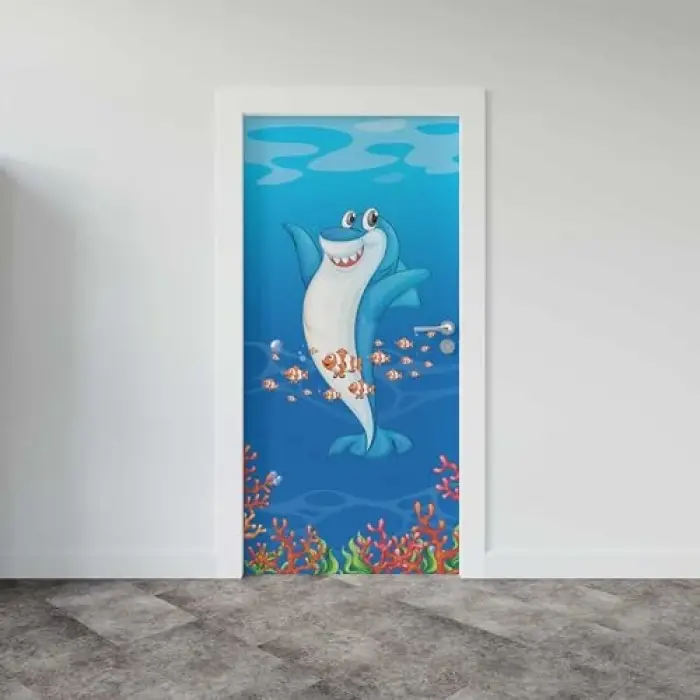 Kapı Giydirme Kapı Sticker Folyosu KöpekBalığı