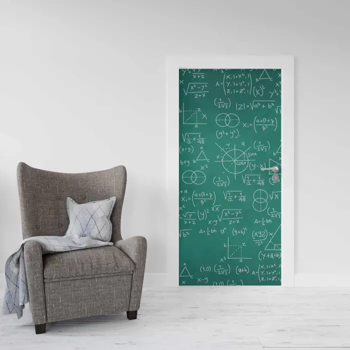 Kapı Giydirme Kapı Sticker Folyosu Matematik Formül