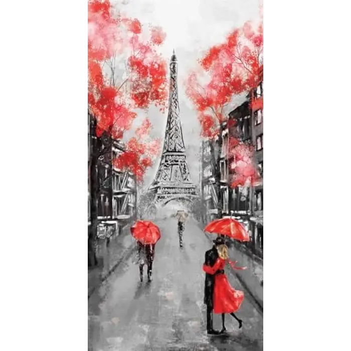 Kapı Giydirme Kapı Sticker Folyosu ParisYağlıboya