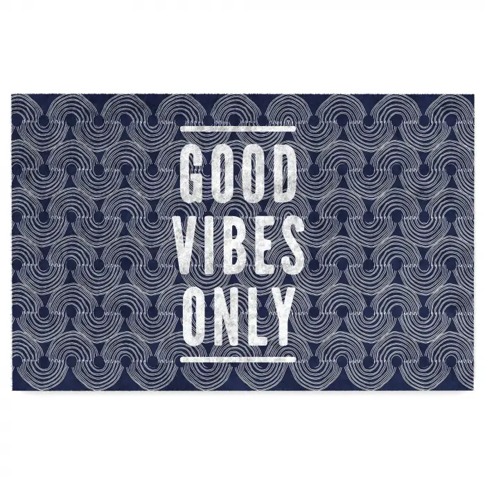 Kapı Önü Paspası - Modern ve Şık Kapı Paspası | Ev, Ofis ve Dış Mekân Kullanımı İçin (Good Vibes Only) 45x65
