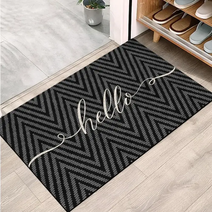 Kapı Önü Paspası - Modern ve Şık Kapı Paspası | Ev, Ofis ve Dış Mekân Kullanımı İçin (Hello ZigZag) 45x65