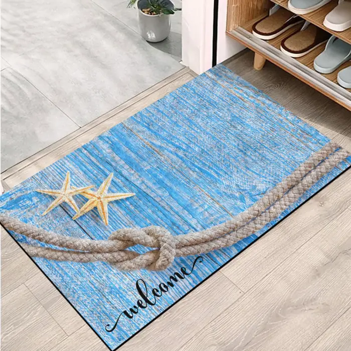Kapı Önü Paspası - Modern ve Şık Kapı Paspası | Ev, Ofis ve Dış Mekân Kullanımı İçin (Ocean Serenity) 45x65