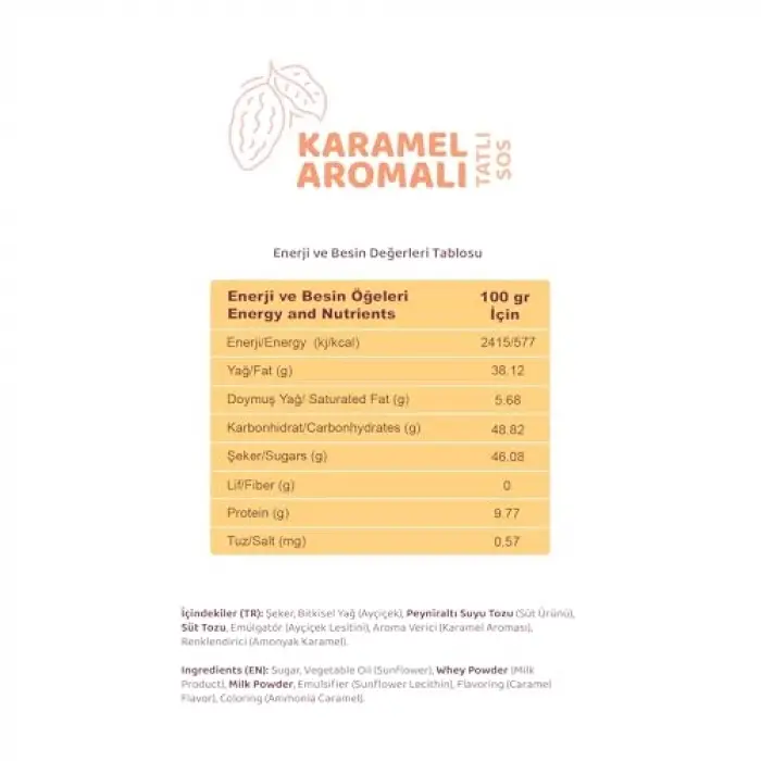 Karamel aromalı tatlı sos 330 g
