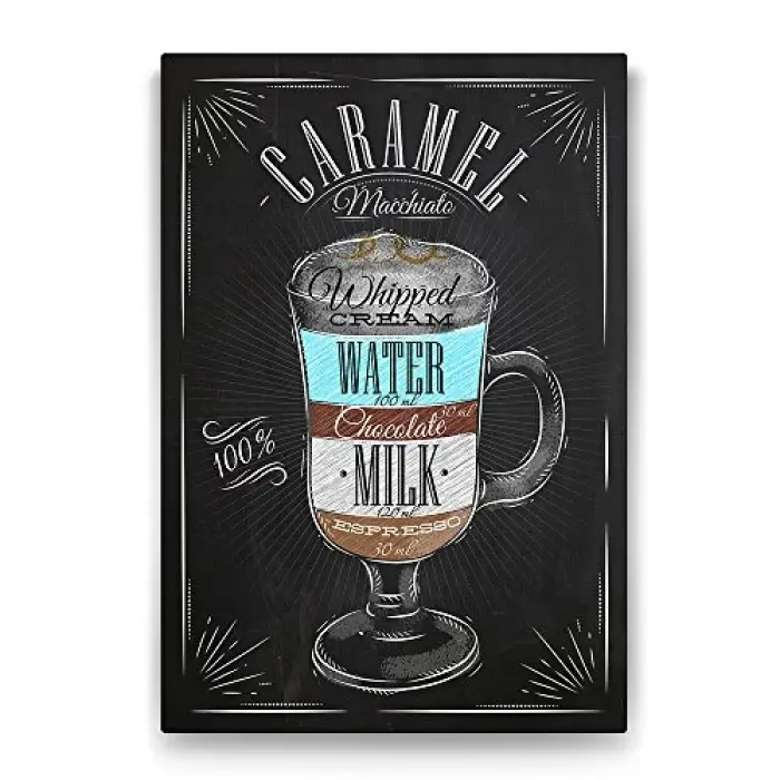 Karamelli Macchiato Tarifi 50x75 cm Mutfak Tablosu
