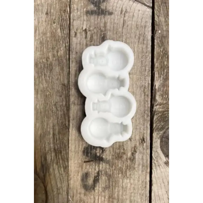 Kardan Adam Mini Dörtlü Silikon Mum Kalıbı