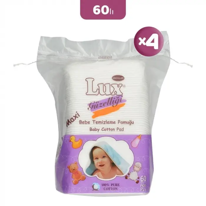 Kare Bebe Temizleme Pamuğu 60 lı x 4