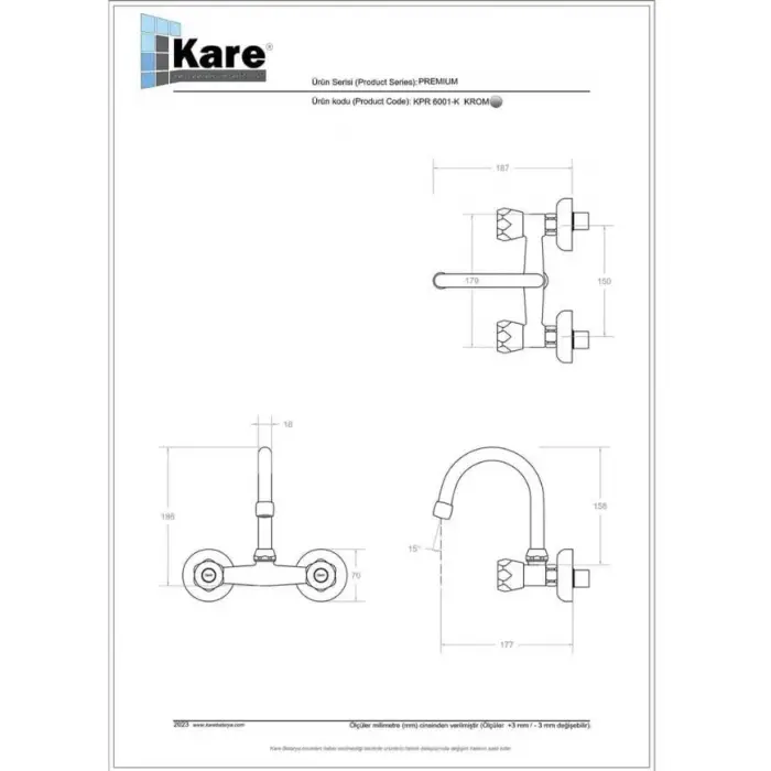 Kare Kpr-6001-K Premium Evye Batarya