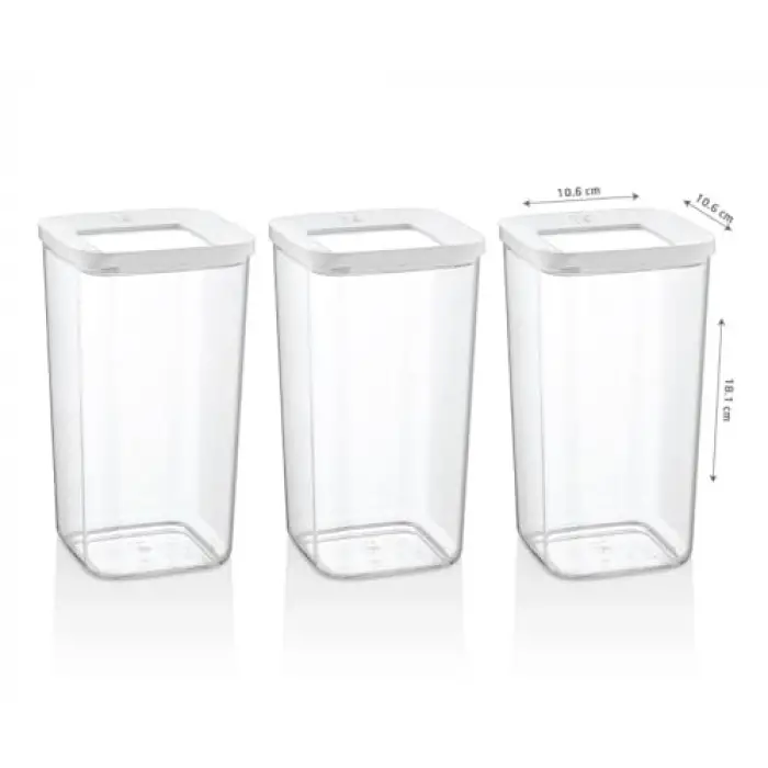 Kare Saklama Kabı, 3X1200 Ml