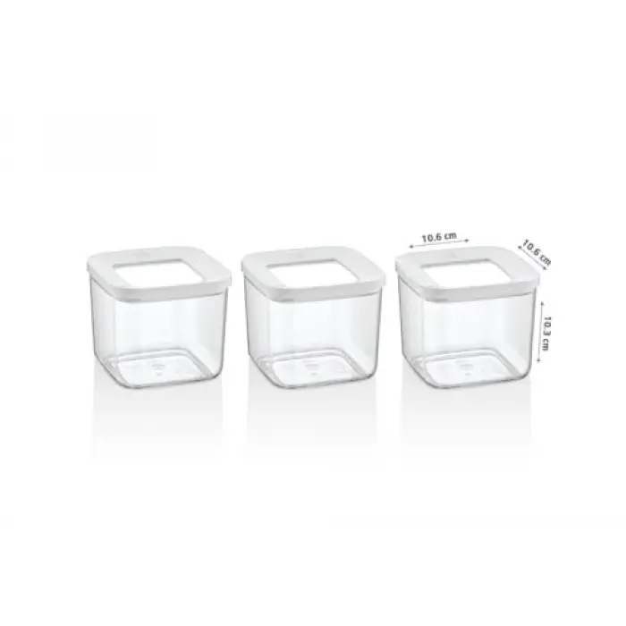 Kare Saklama Kabı, 3X700 Ml