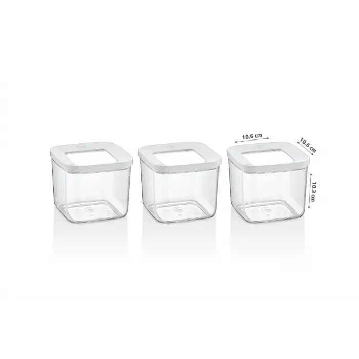 Kare Saklama Kabı, 3X700 Ml