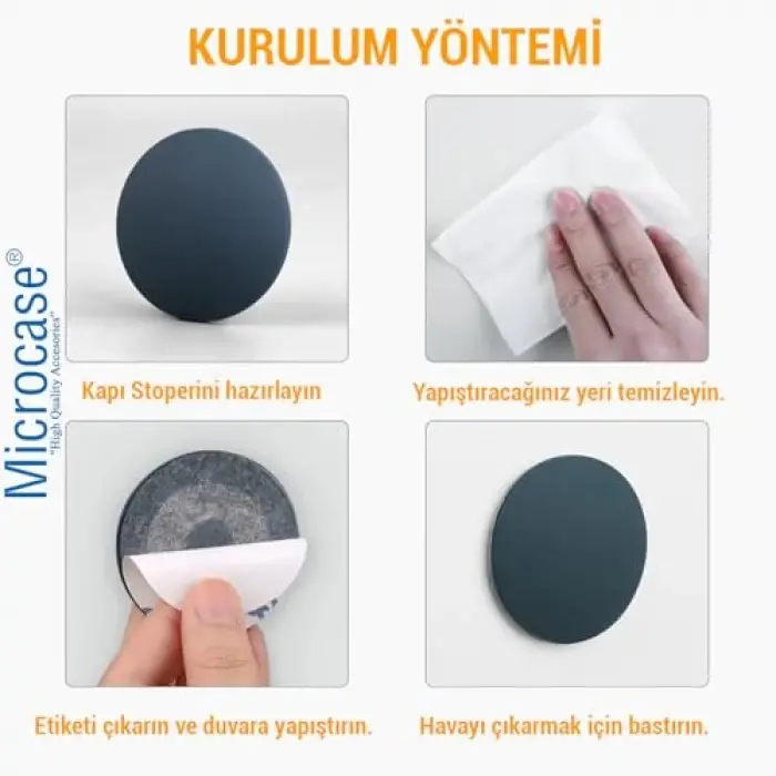 Kare Silikon Kapı Kolu Stoperi, AL5004, Gri, 3 Adet