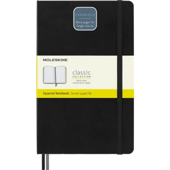 Kareli Kalın Siyah Defter L Boy Sert Kapak (Expanded)