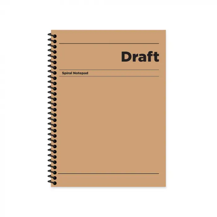 Kareli Sert Kapak Spiralli Draft Defter Kahverengi 17x24