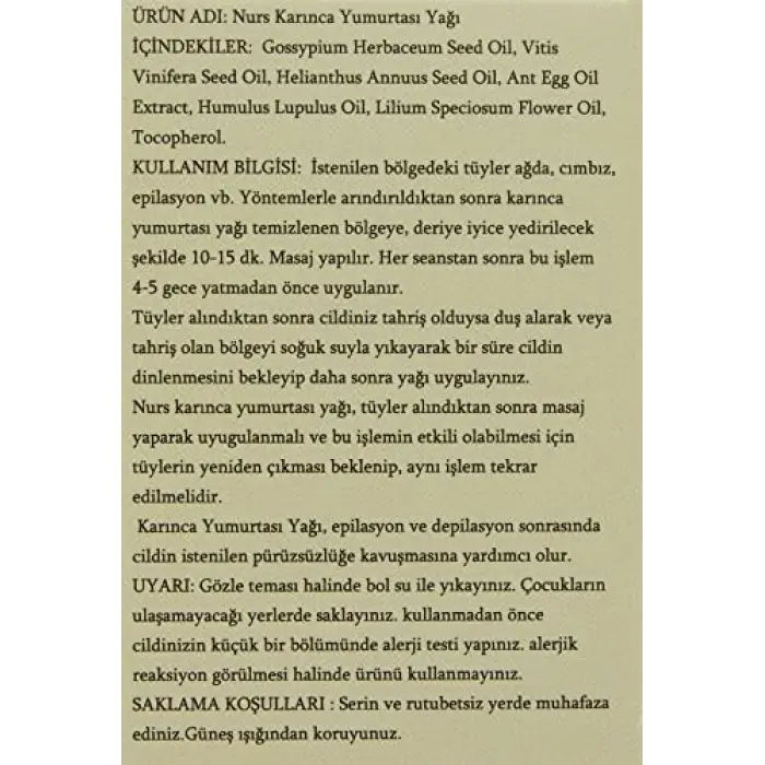 Karınca Yumurtası Yağı (20 ml)