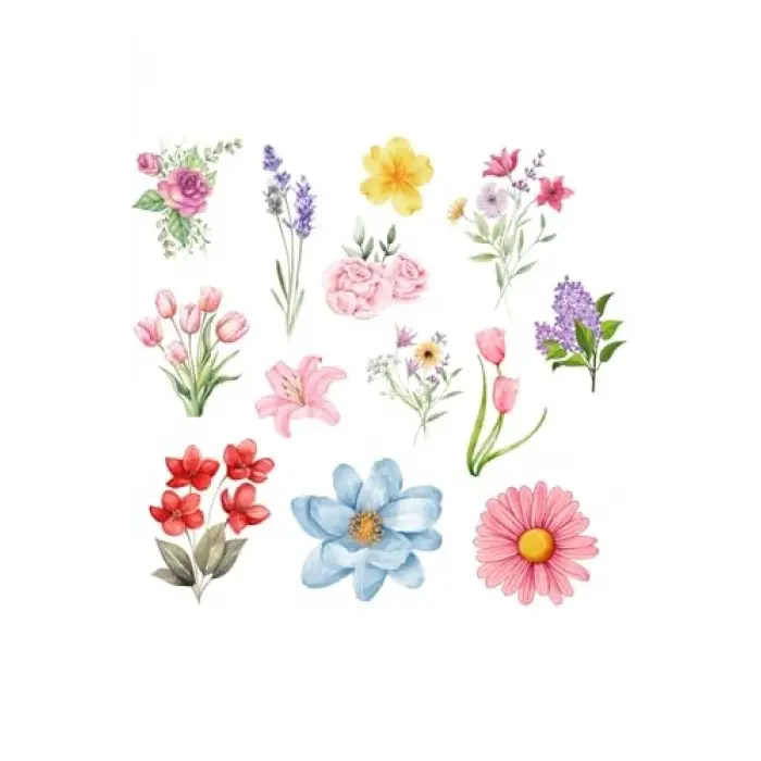 Karışık 420 Çeşit Çiçek Sticker Seti 20 Sayfa