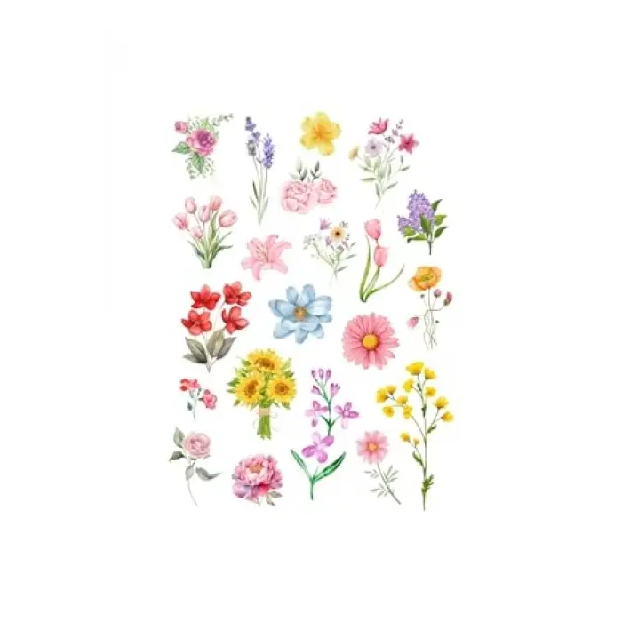 Karışık 420 Çeşit Çiçek Sticker Seti 20 Sayfa
