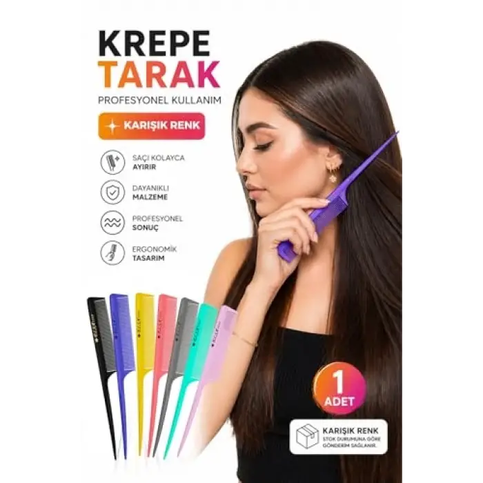 Karışık Renk Krepe Tarak