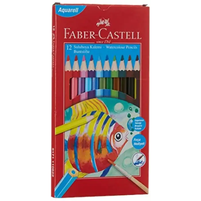 Karton Kutu Aquarel Boya Kalemi, 12 Renk