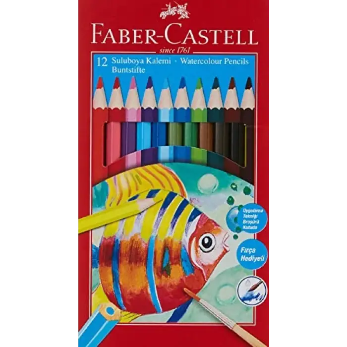 Karton Kutu Aquarel Boya Kalemi, 12 Renk