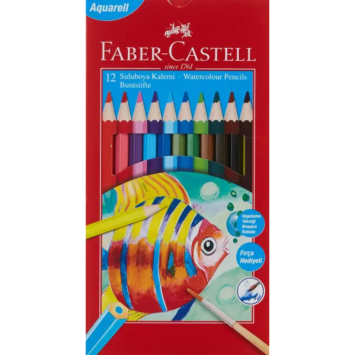 Karton Kutu Aquarel Boya Kalemi, 12 Renk