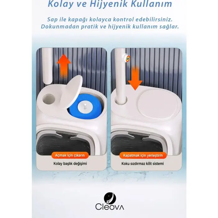 Kartuşlu Tuvalet Fırçalı Çöp Kovası Seti