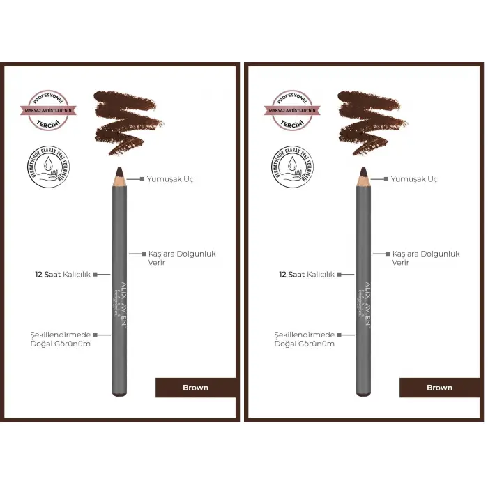 Kaş Kalemi Eyebrow Pencil Brown (2 paketi)