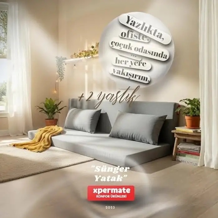 Katlanabilir sünger yatak ve yer minderi
