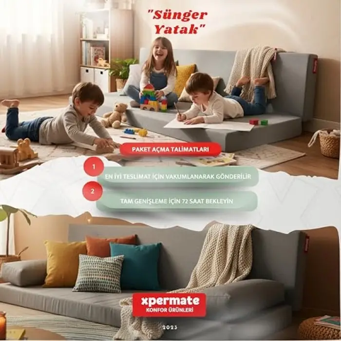 Katlanabilir sünger yatak ve yer minderi