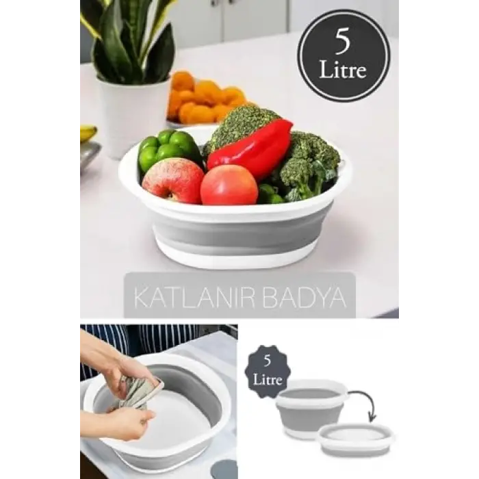 Katlanır Badya Akordiyon Leğen 5 Litre