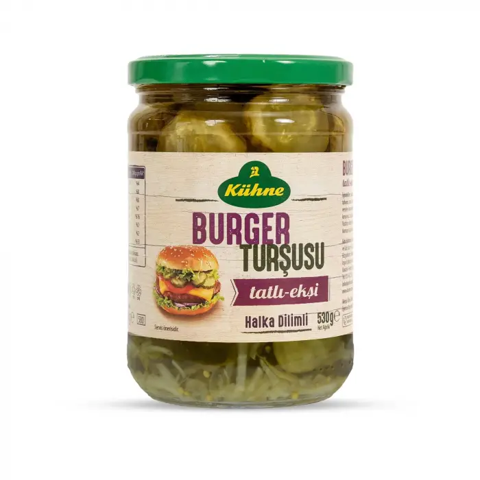 Kavanoz, Ring Dilimlenmiş Burger Turşu Dilimleri Tatlı Cam 530 g