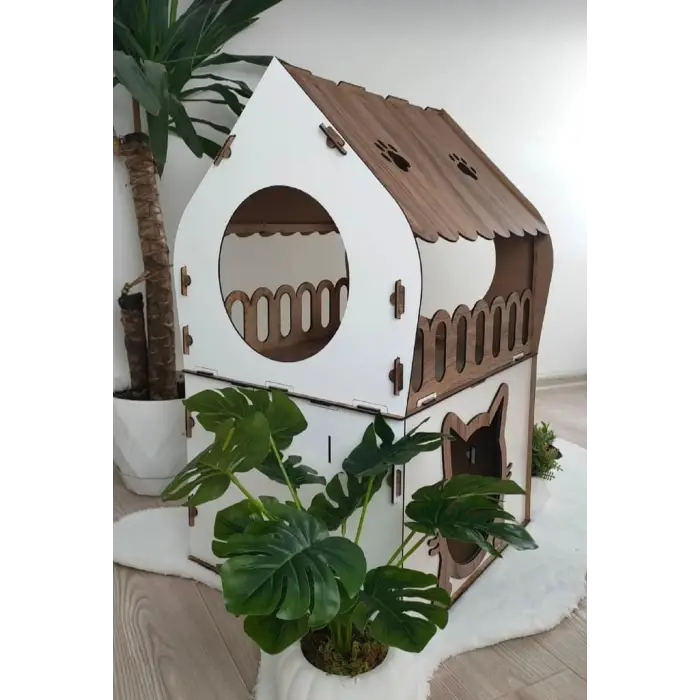 Kedi Evi 2 Katlı Merdivenli