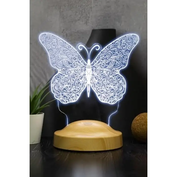 Kelebek Tasarımlı 3D LED Masa Lambası